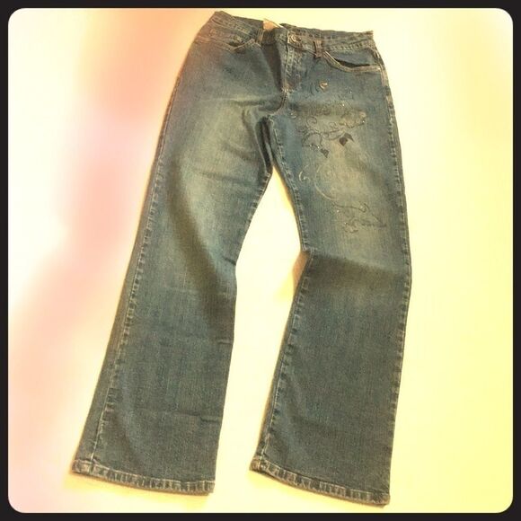 Vintage Zena Painted Mom High rise Jeans size 8 - Picture 1 of 8
